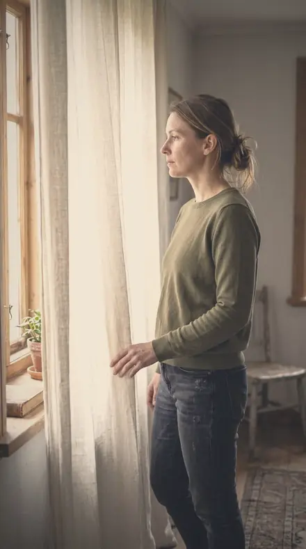 Vapour Field applied to A face in the curtain light, veiled